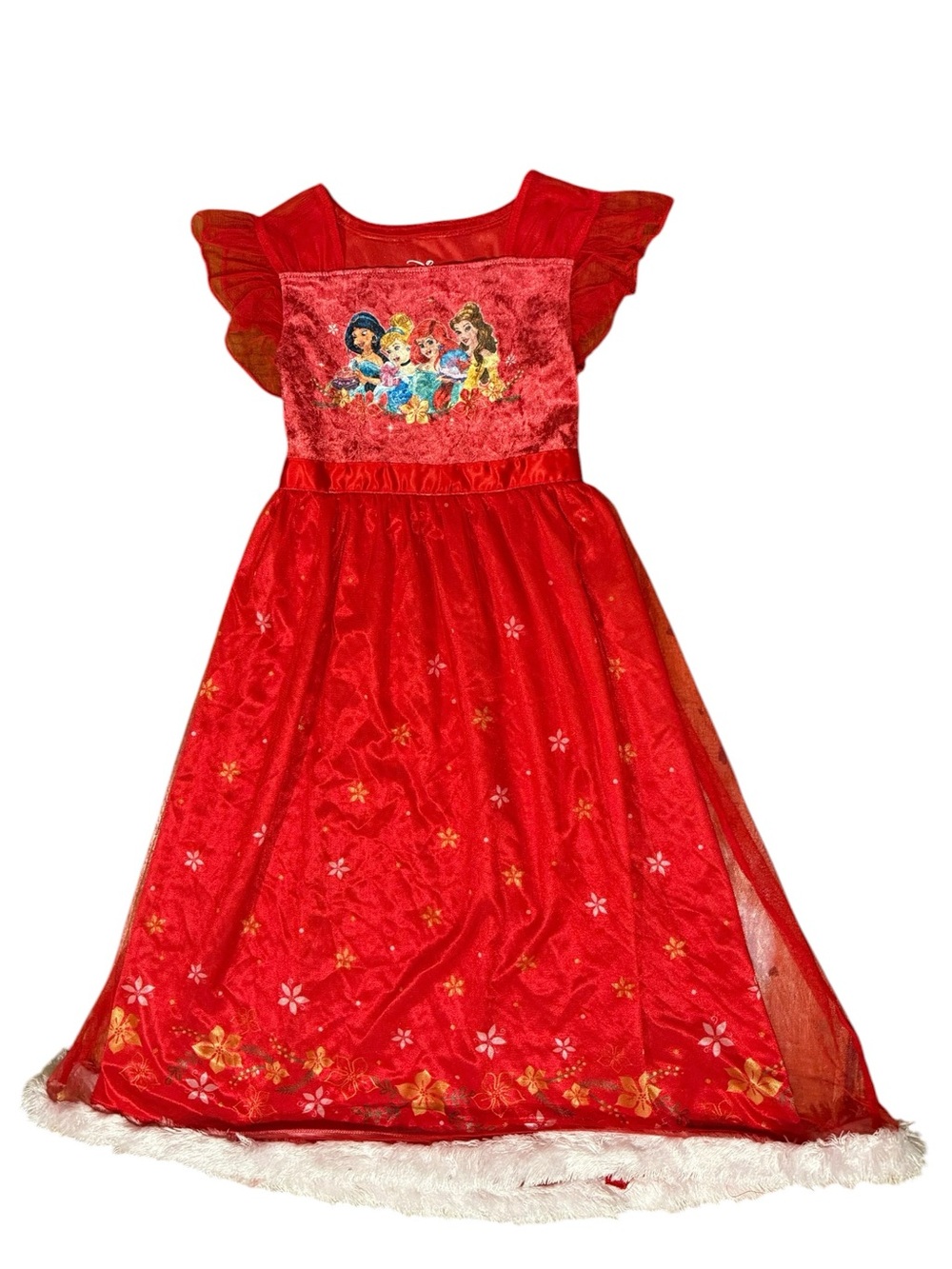 Disney Princess Holiday Snowflake Nightgown Size 8